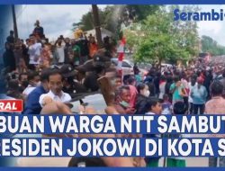 VIDEO – Ribuan Warga NTT Sambut Presiden Jokowi di Kota Soe, Mobil RI 1 Sulit Bergerak