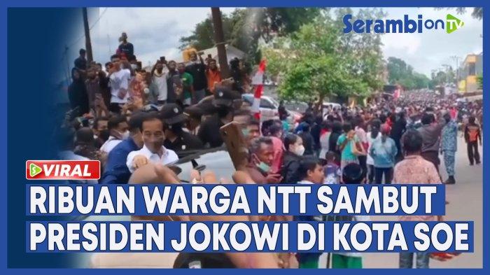 VIDEO - Ribuan Warga NTT Sambut Presiden Jokowi di Kota Soe, Mobil RI 1 Sulit Bergerak