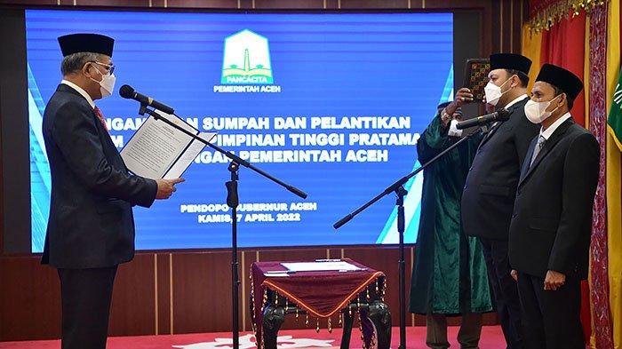 Gubernur Lantik Zukifli Jadi Kepala DPMG Aceh, T Aznal Kepala ULP