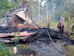 Rumah Janda Satu Anak di Aceh Utara Ludes Terbakar