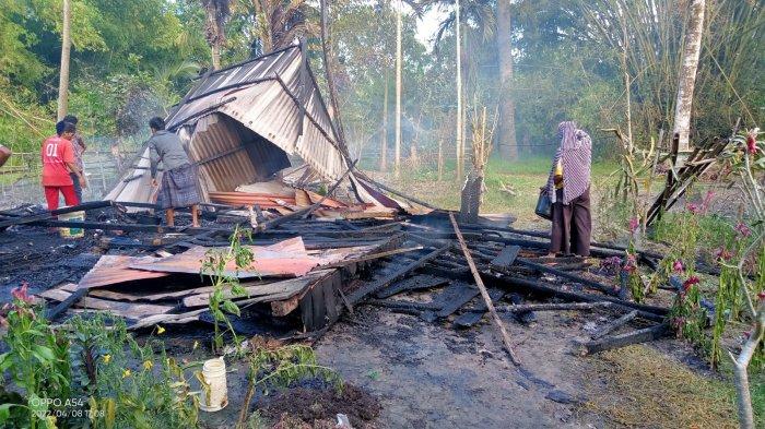 Rumah Janda Satu Anak di Aceh Utara Ludes Terbakar