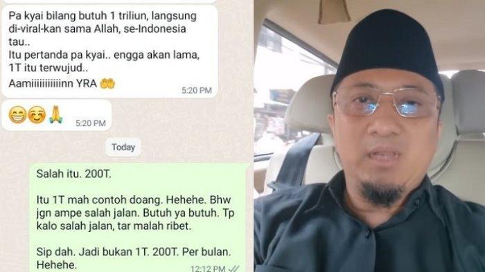 Usai Video Marah, Beredar Chat Ustaz Yusuf Mansur dengan Temannya, Yakin Dapat Rp 200 T Sebulan