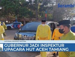 VIDEO Inspektur Upacara Hari Jadi Aceh Tamiang, Gubernur Kenakan Pakaian Adat Melayu