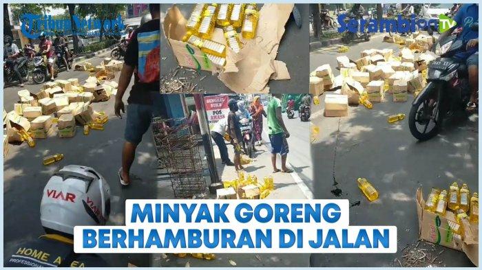VIDEO Kecelakaan Kendaraan Truk Pengangkut Minyak Goreng di Kota Surabaya