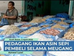 VIDEO – Pembeli Sepi, Harga Ikan Asin Stabil di Pasar Lambaro