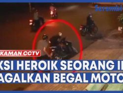 VIDEO Rekaman CCTV Aksi Heroik Seorang Ibu Gagalkan Begal Motor di Pinggir Jalan