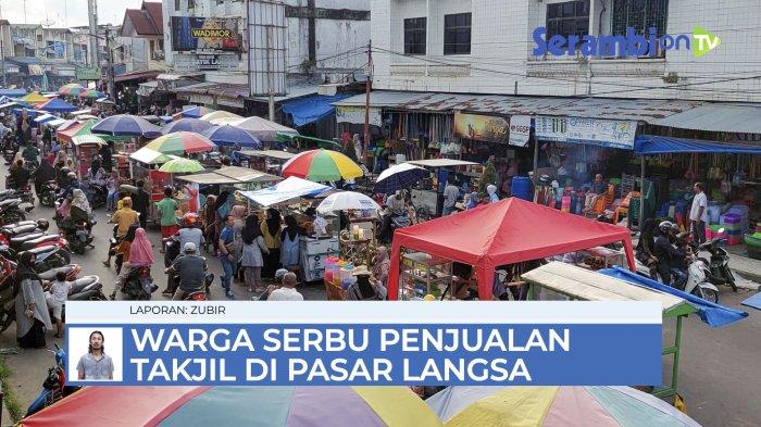 VIDEO Warga Serbu Lokasi Penjualan Penganan Berbuka di Pasar Langsa