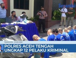 VIDEO Polres Aceh Tengah Tangkap 12 Tersangka Kasus Narkoba dan Pencurian